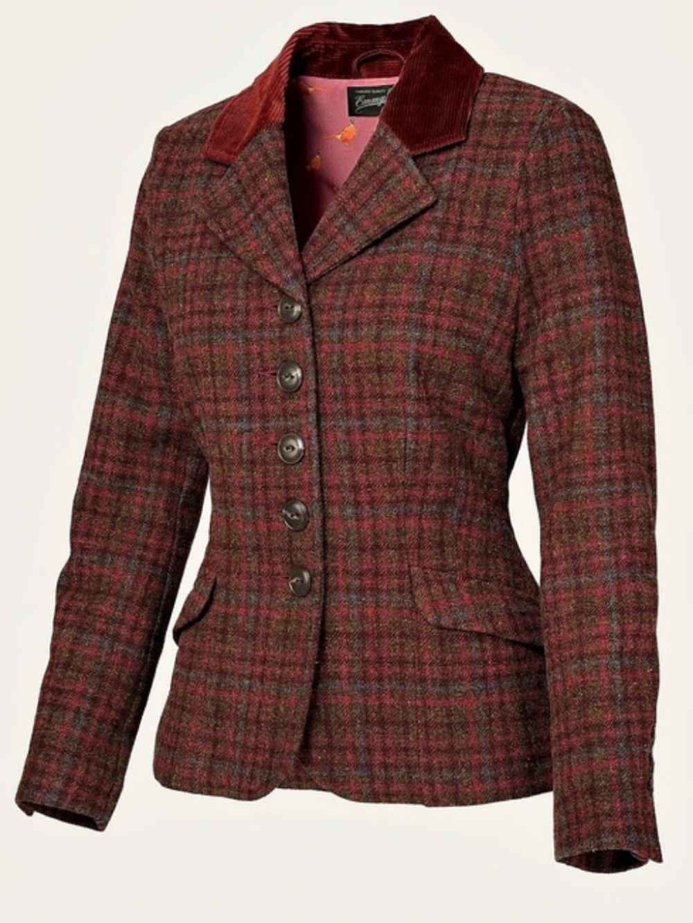 ISO Emmy Design The Timeless Tweed Jacket Plaid Blazer Hunting Tweed Berry